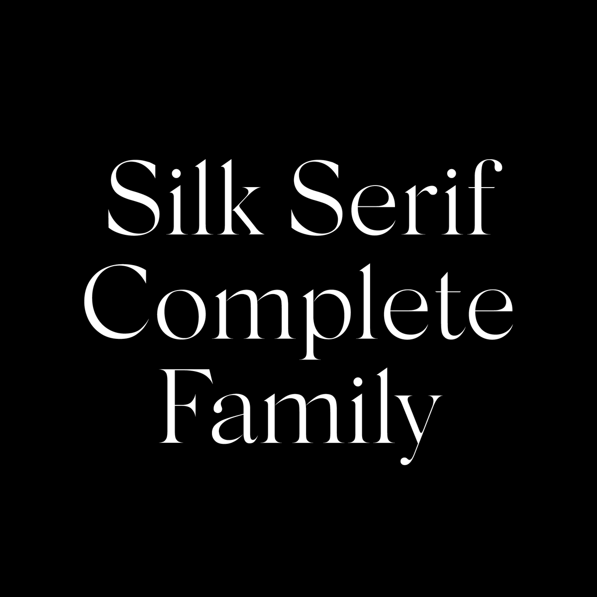 Silk Serif Font Files